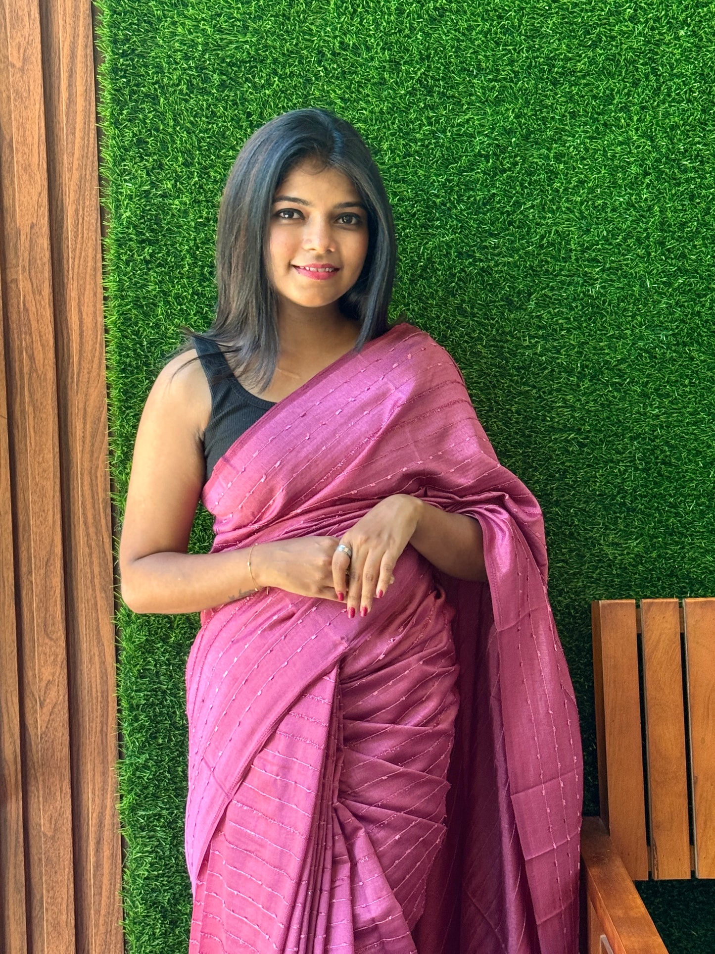 Vichitra Silk Sarees – Single Stripes