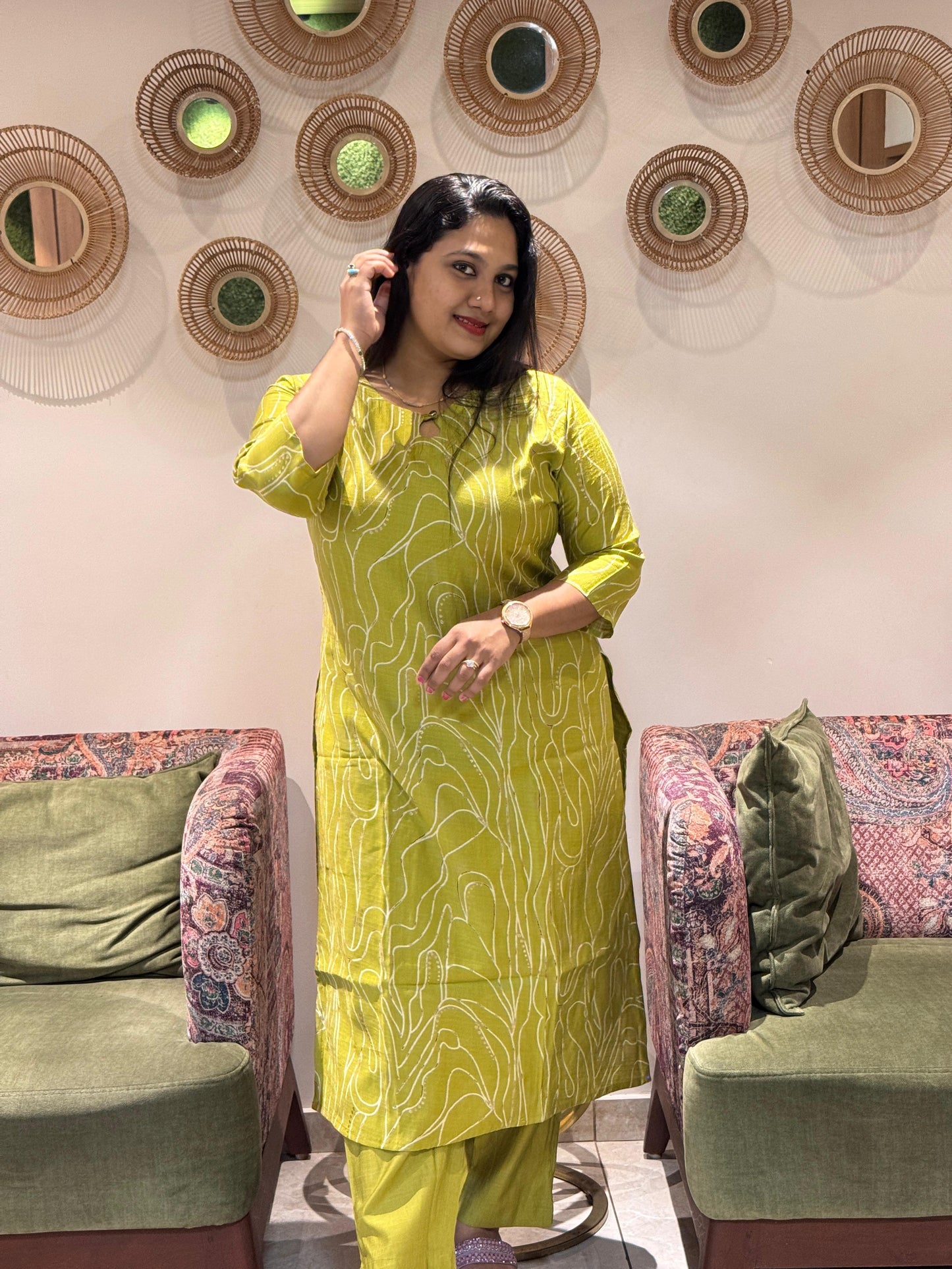 Women’s Straight Cut 2 Piece Set with Lining – Elegant Ethnic Wear (L–3XL)