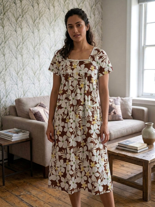 Floral print frock nighty 🌸🌼