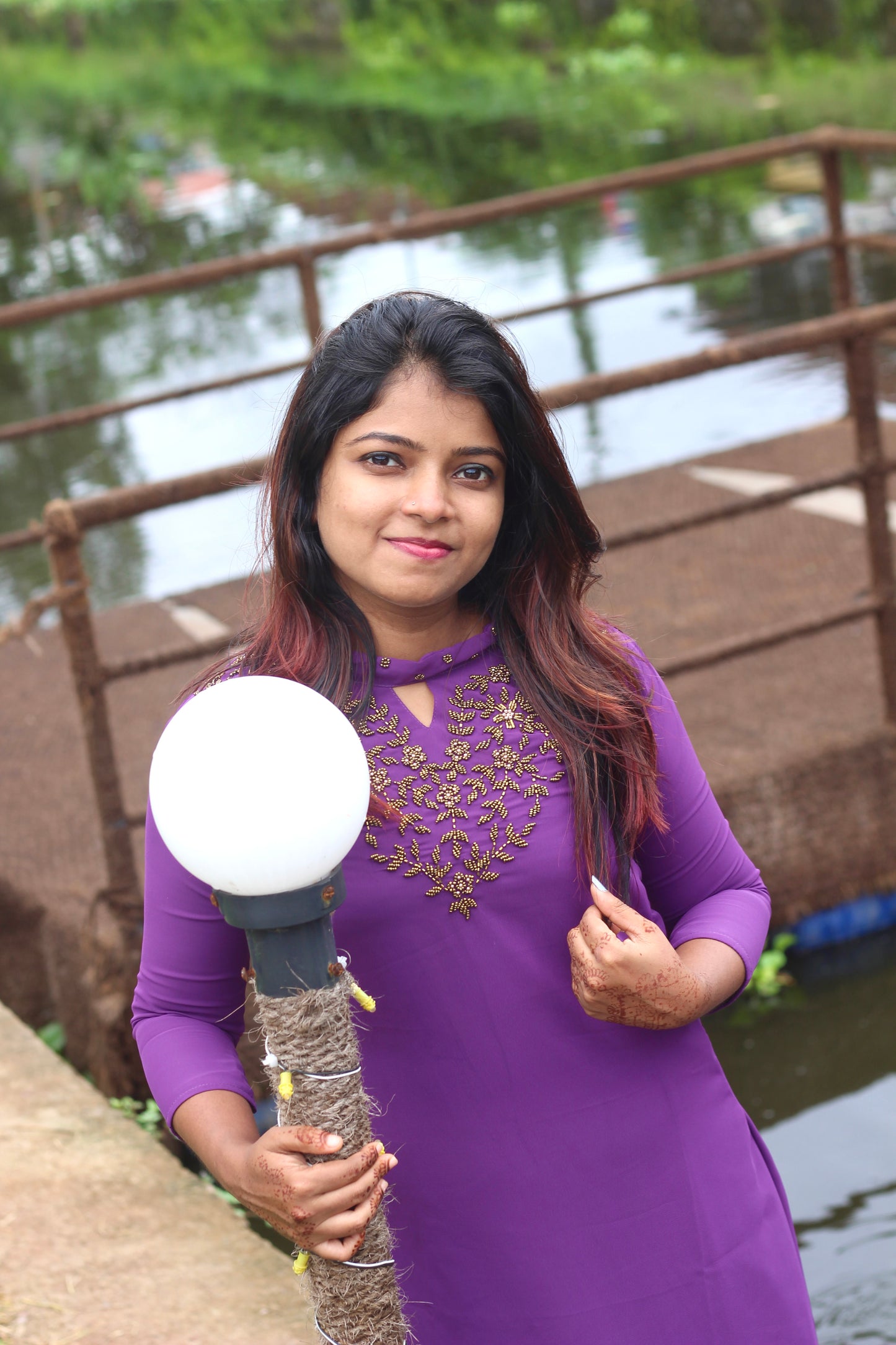 Women’s A-Line Kurti with Heavy Handwork – Elegant Purple Ethnic Kurti