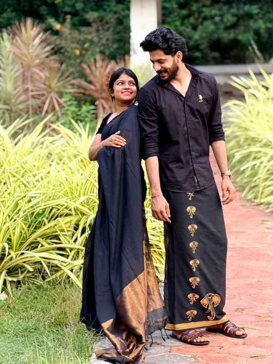 Khadi Cotton Saree & Mundu Combo Set