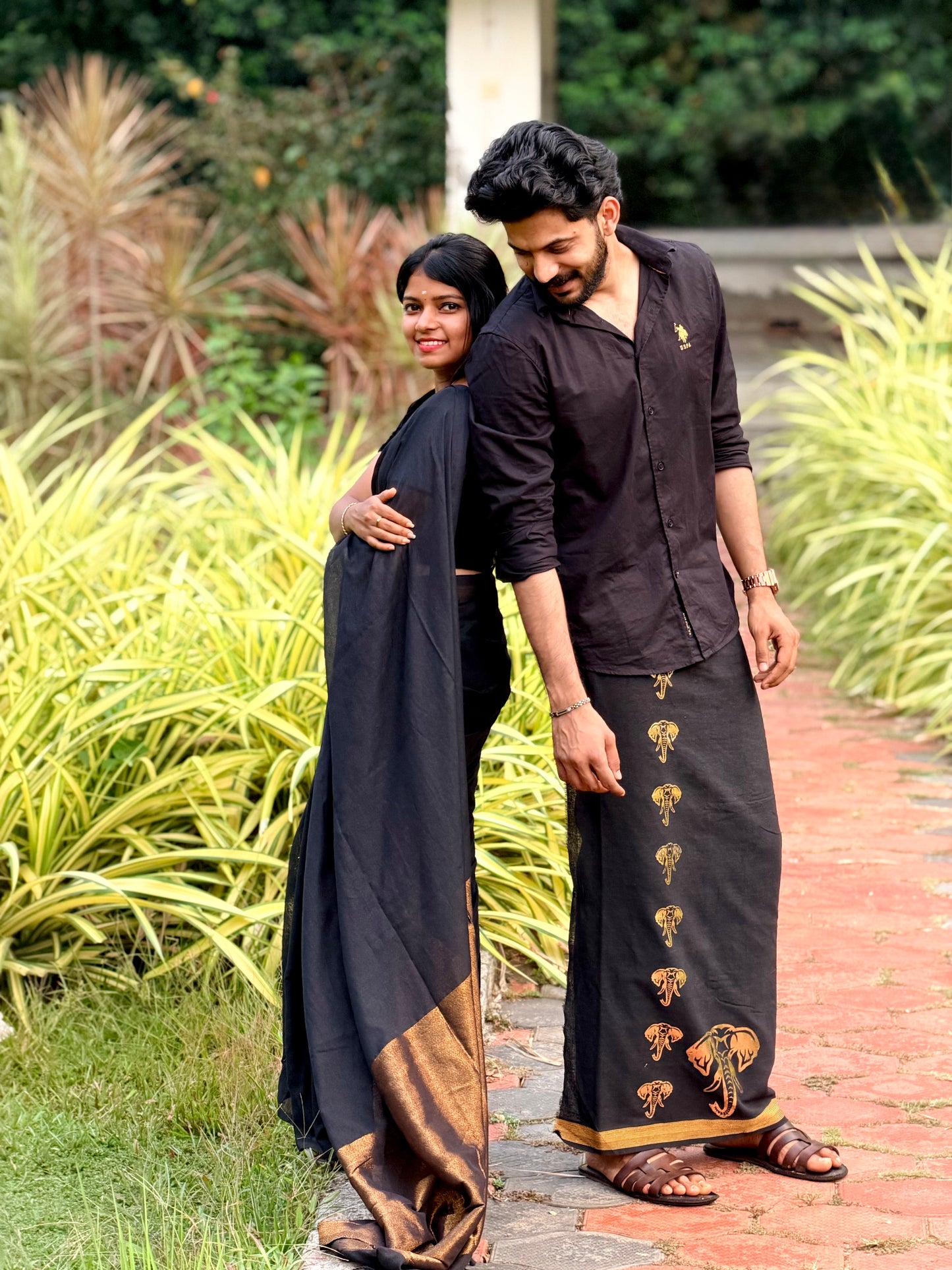 Khadi Cotton Saree & Mundu Combo Set