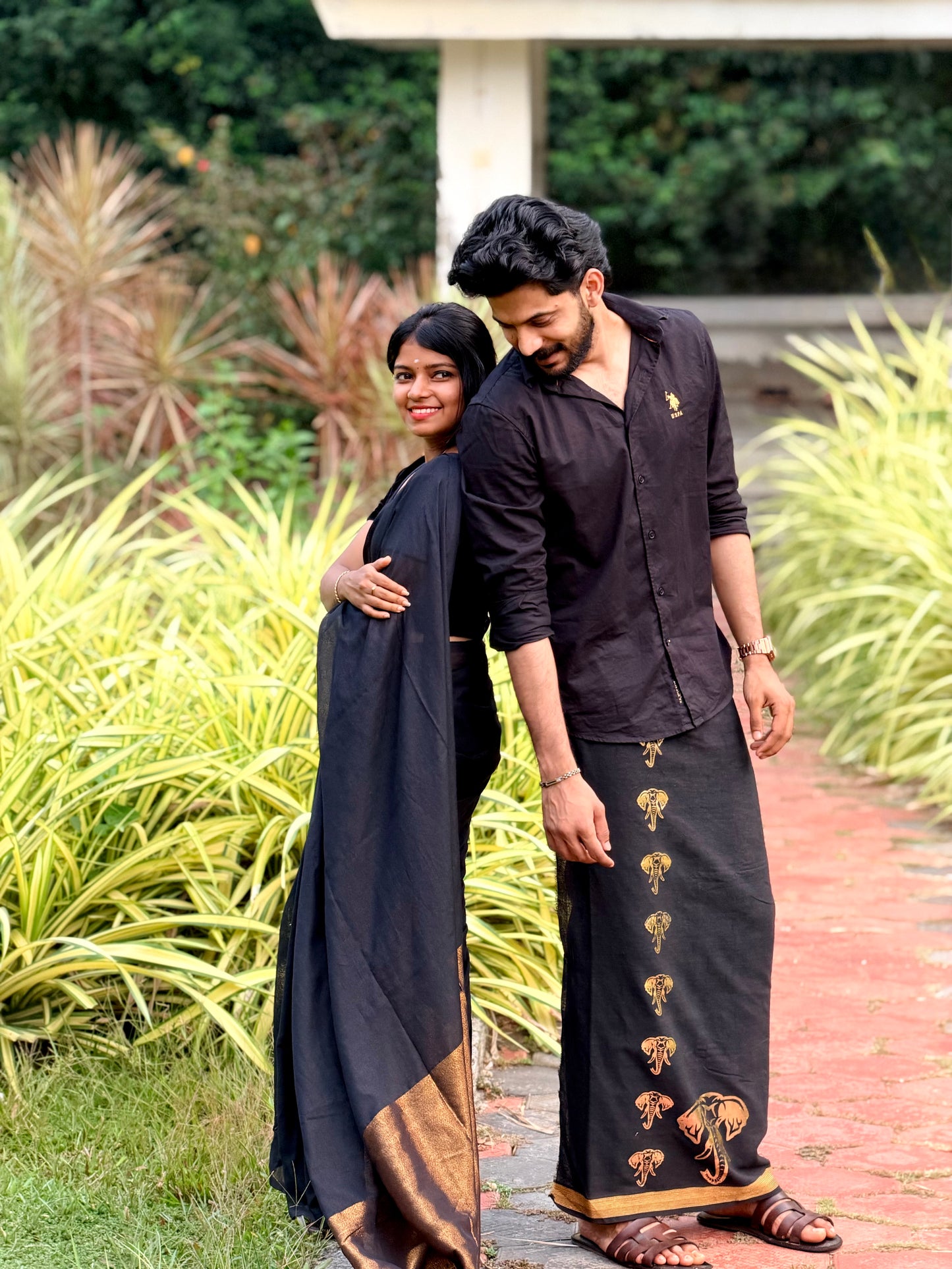Khadi Cotton Saree & Mundu Combo Set