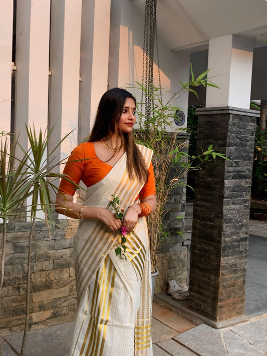 Cotton Lines Set Mundu