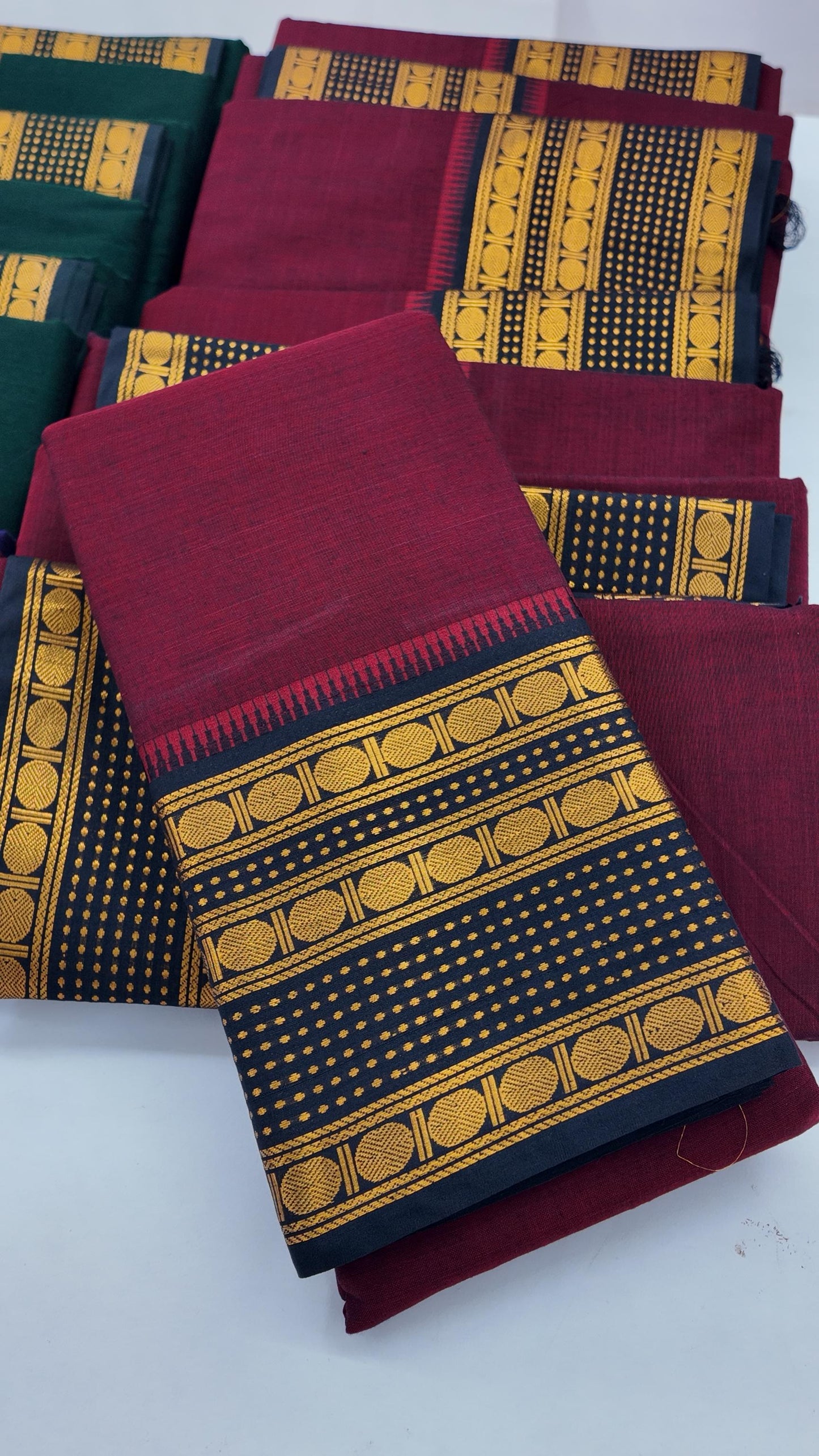 RudraVaibhavam – Traditional Rudhraksham Border Retta Petta Cotton Saree