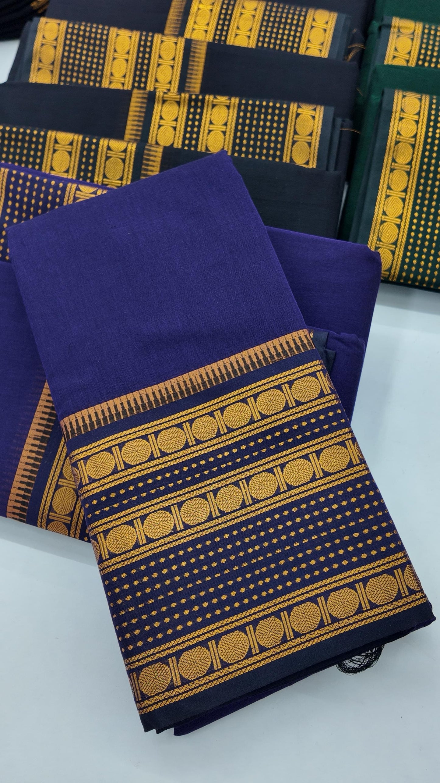 RudraVaibhavam – Traditional Rudhraksham Border Retta Petta Cotton Saree