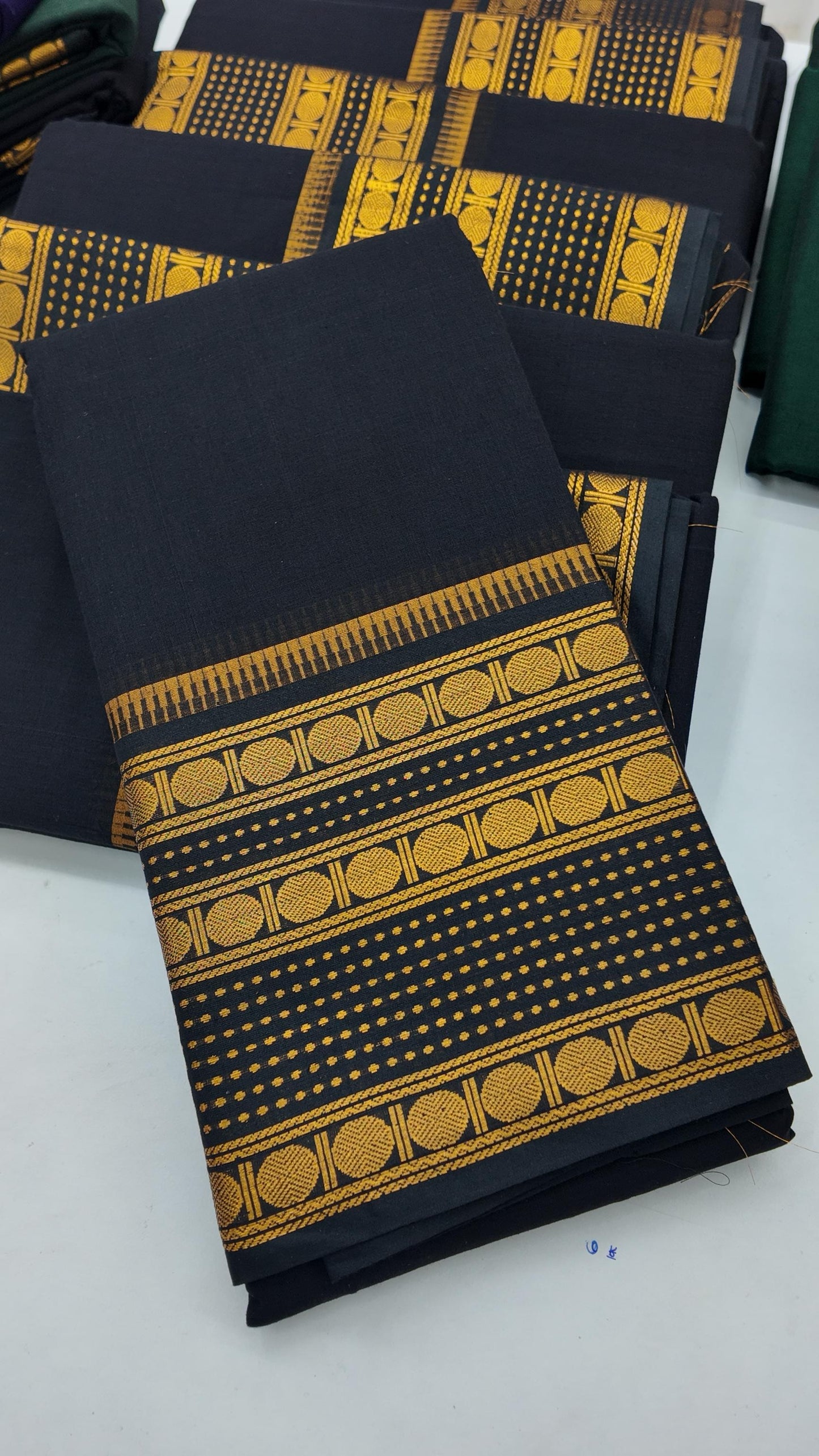 RudraVaibhavam – Traditional Rudhraksham Border Retta Petta Cotton Saree