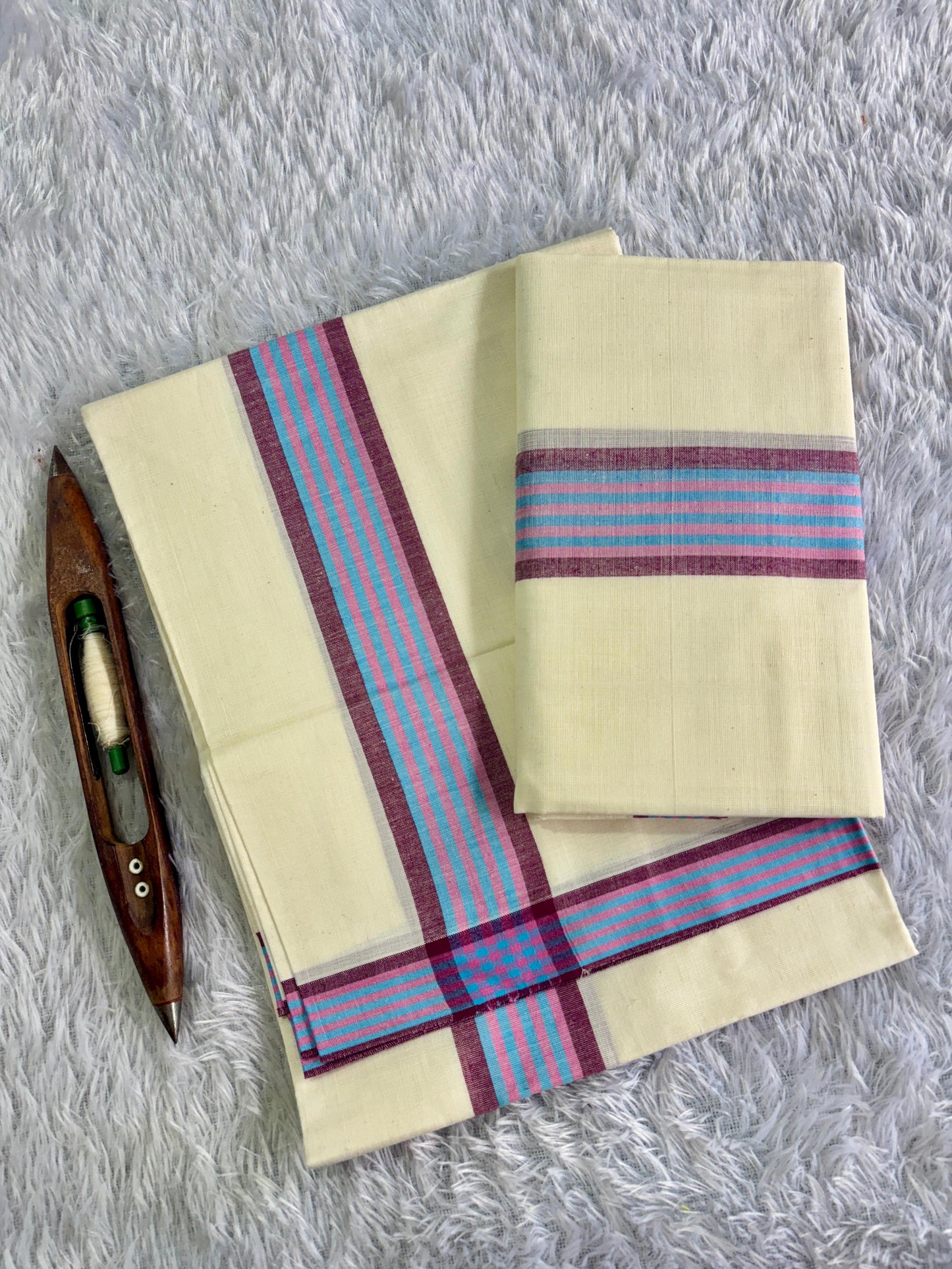 Multicolour Cotton Set Mundu