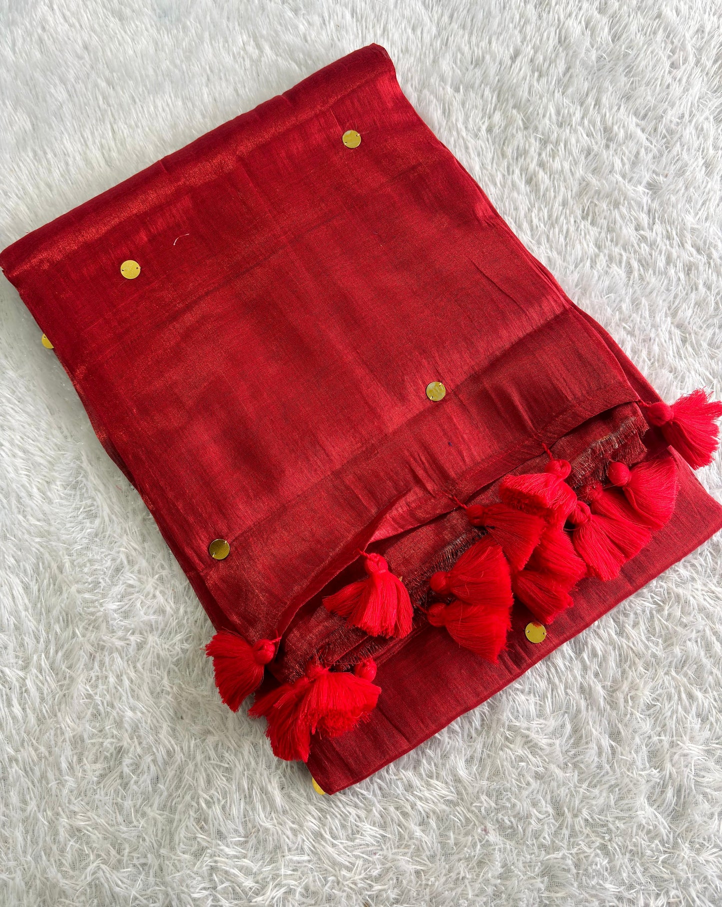 Nayanthara Inspired Metallic Tissue Saree