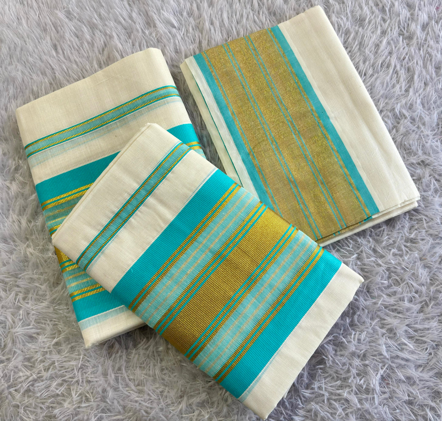 PRAKARTHI – Colour & Kasavu Fancy Set Mundu with Blouse