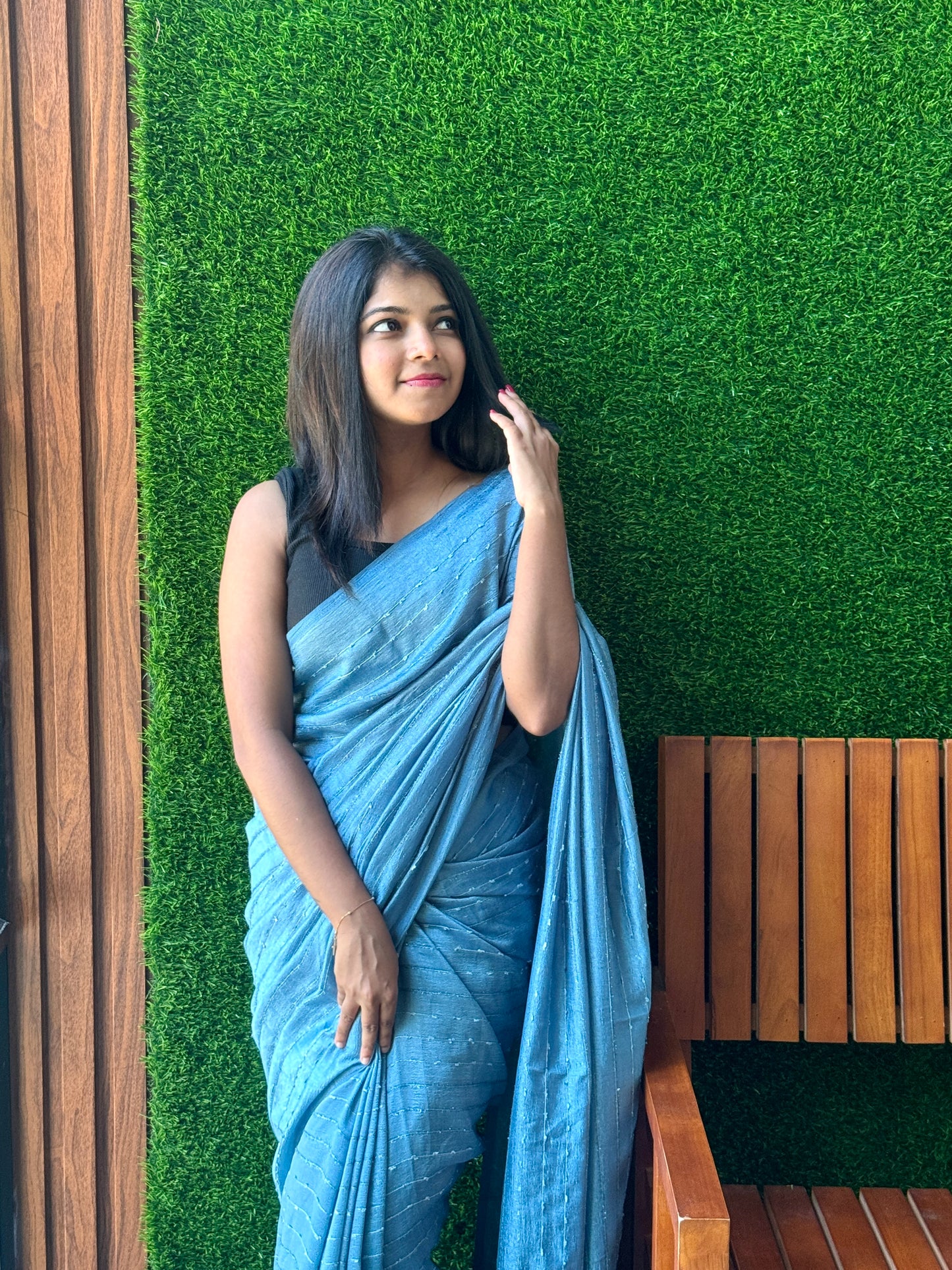 Vichitra Silk Sarees – Single Stripes
