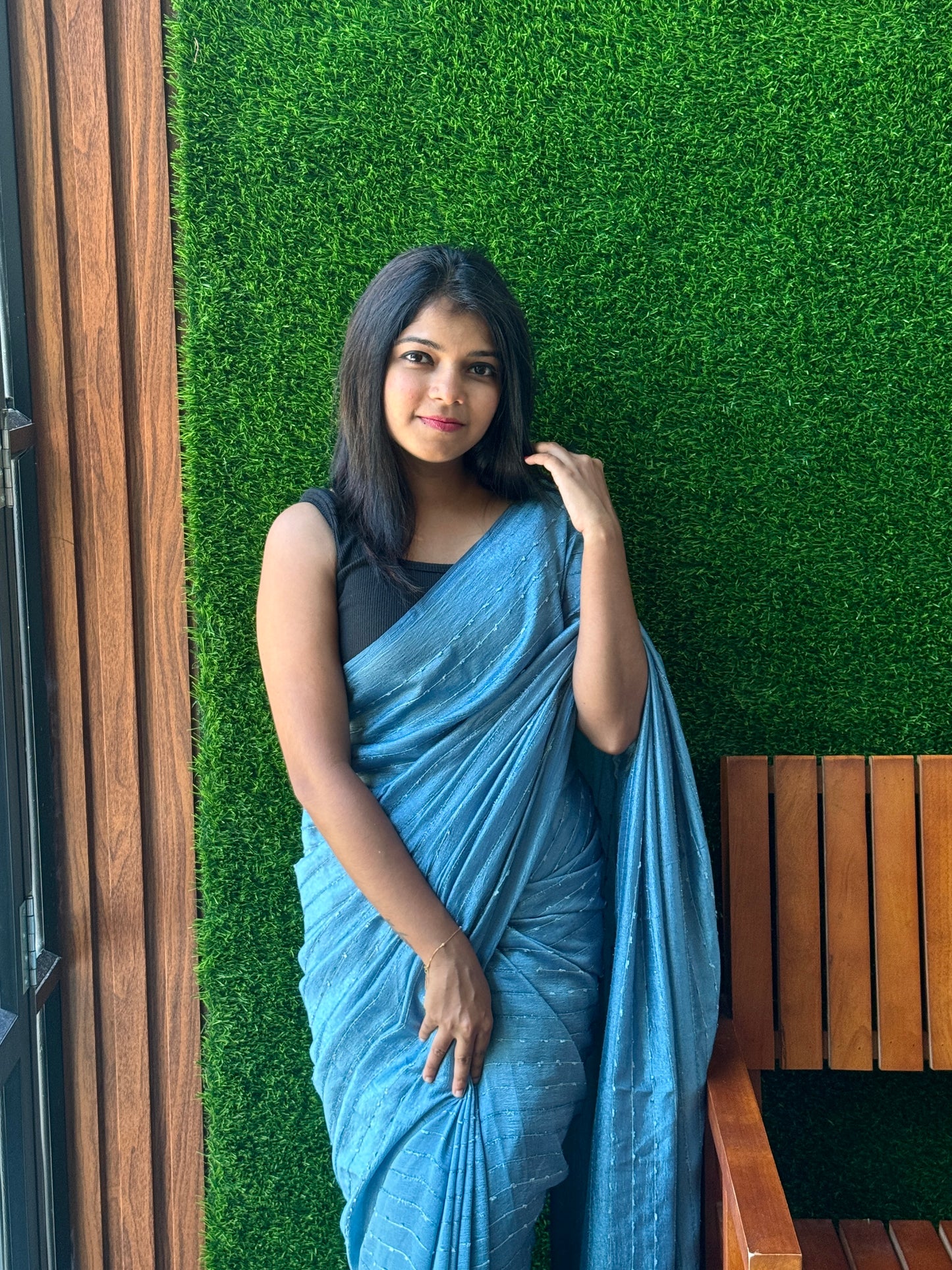 Vichitra Silk Sarees – Single Stripes