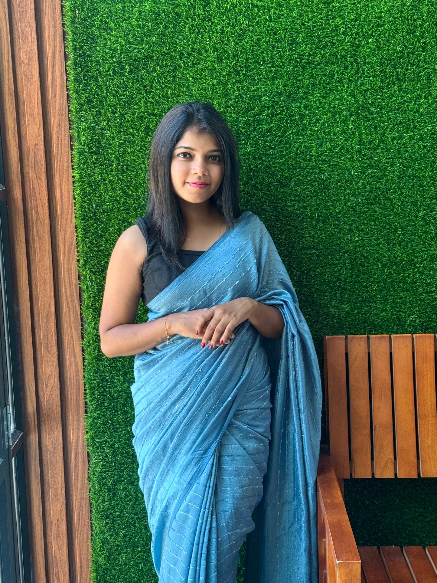 Vichitra Silk Sarees – Single Stripes