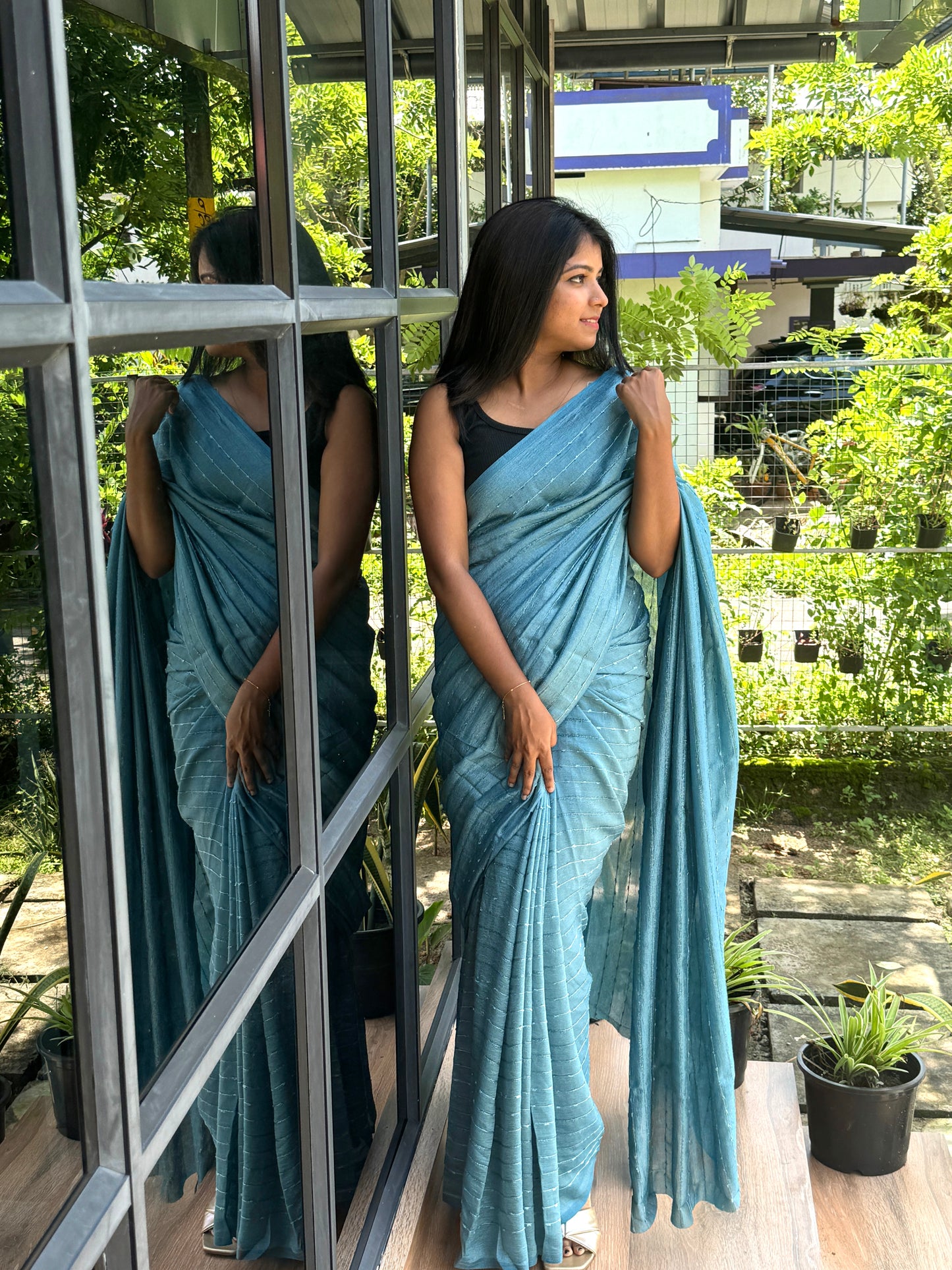 Vichitra Silk Sarees – Single Stripes