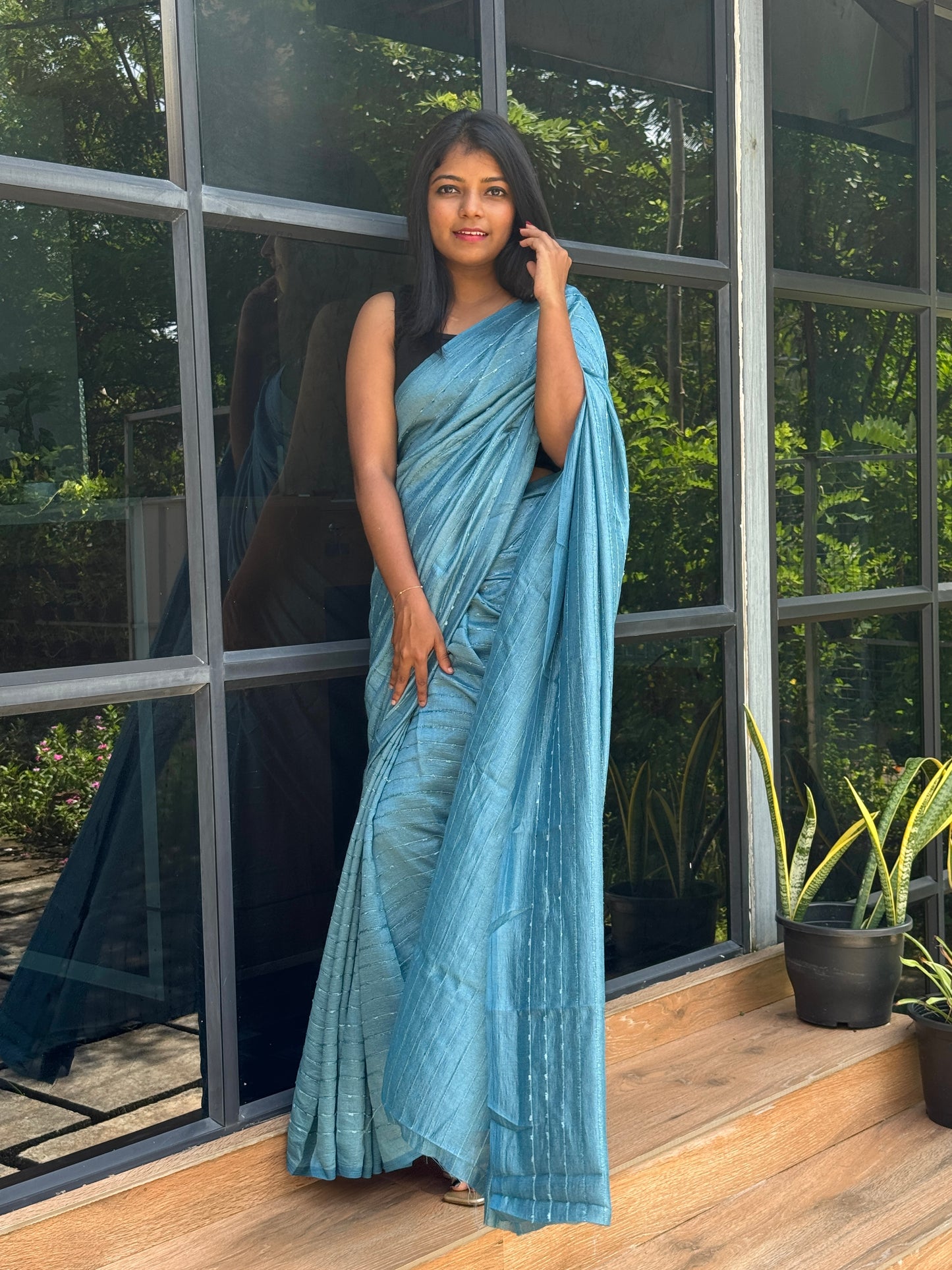 Vichitra Silk Sarees – Single Stripes