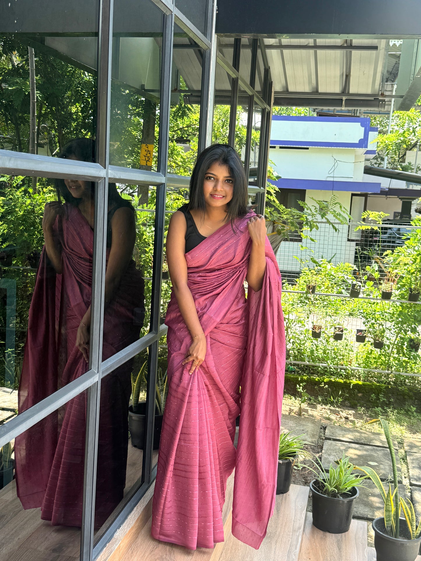 Vichitra Silk Sarees – Single Stripes