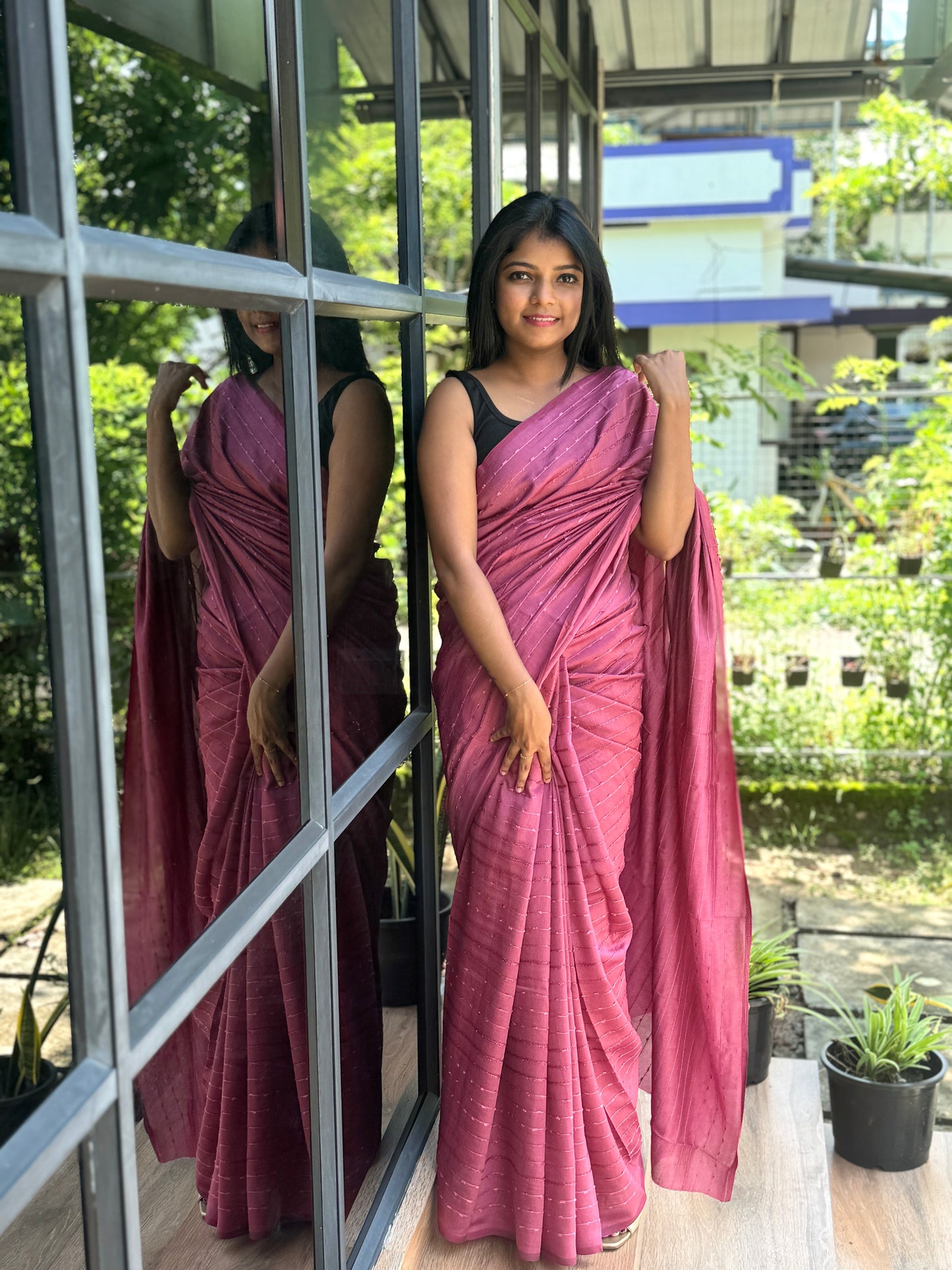 Vichitra Silk Sarees – Single Stripes