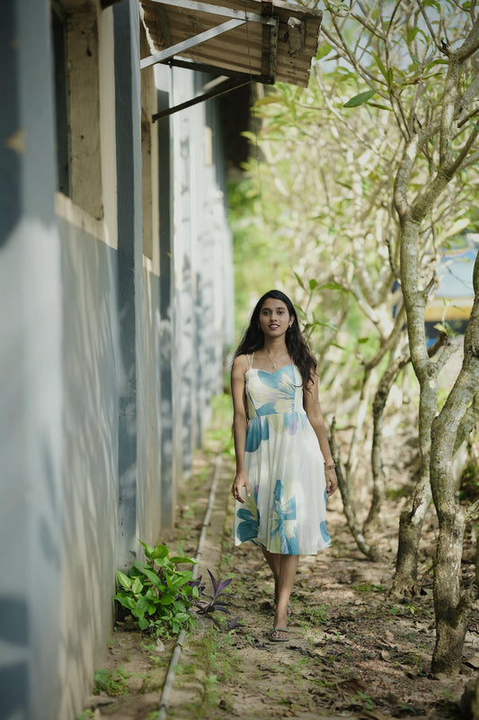 Floral Knee Length Dress – Elegant Casual Wear