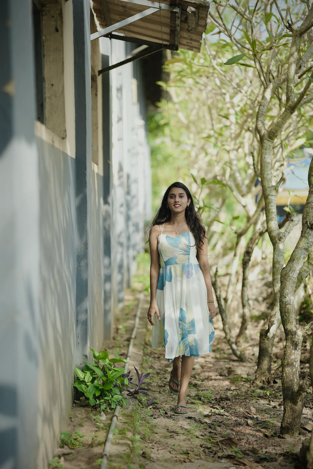 Floral Knee Length Dress – Elegant Casual Wear