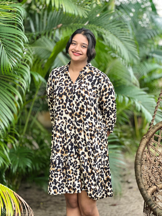 Animal printed shirt dress Price 699
