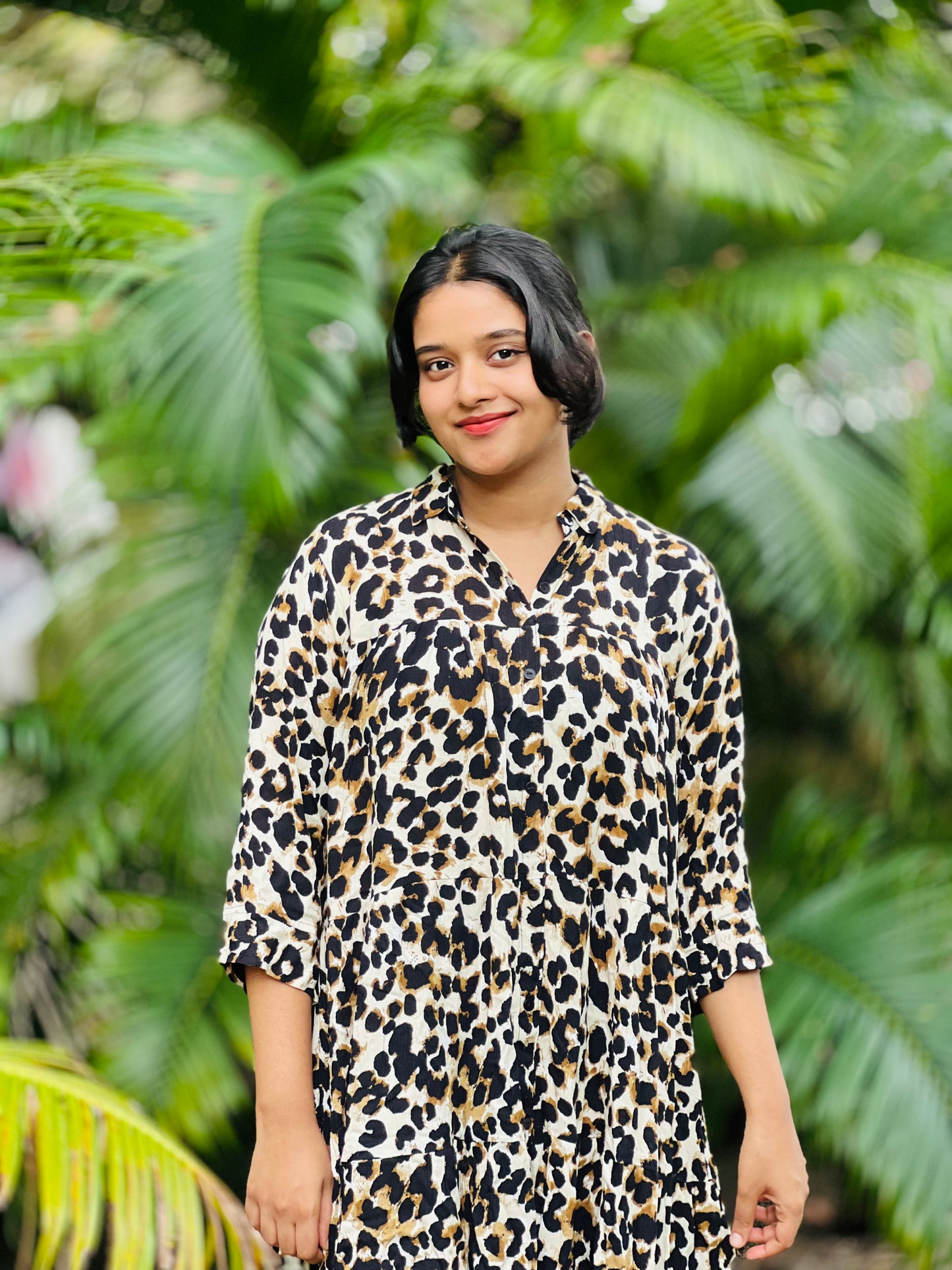 Animal printed shirt dress Price 699