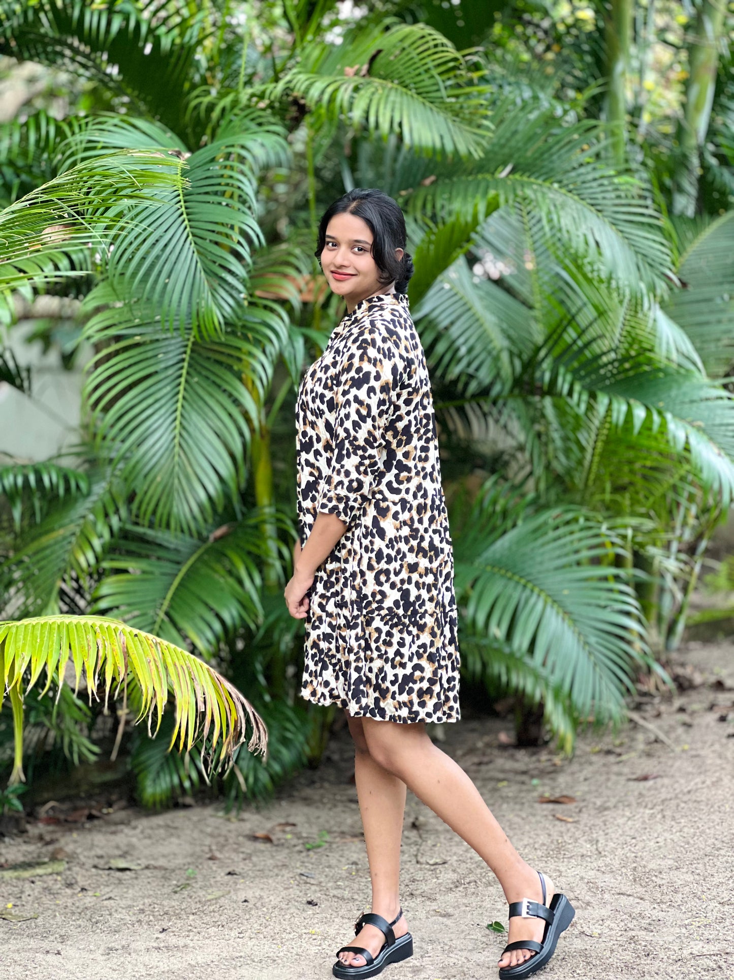 Animal printed shirt dress Price 699