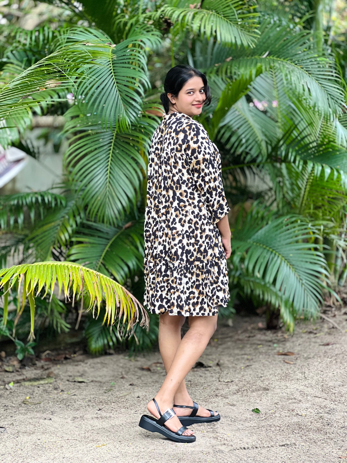 Animal printed shirt dress Price 699
