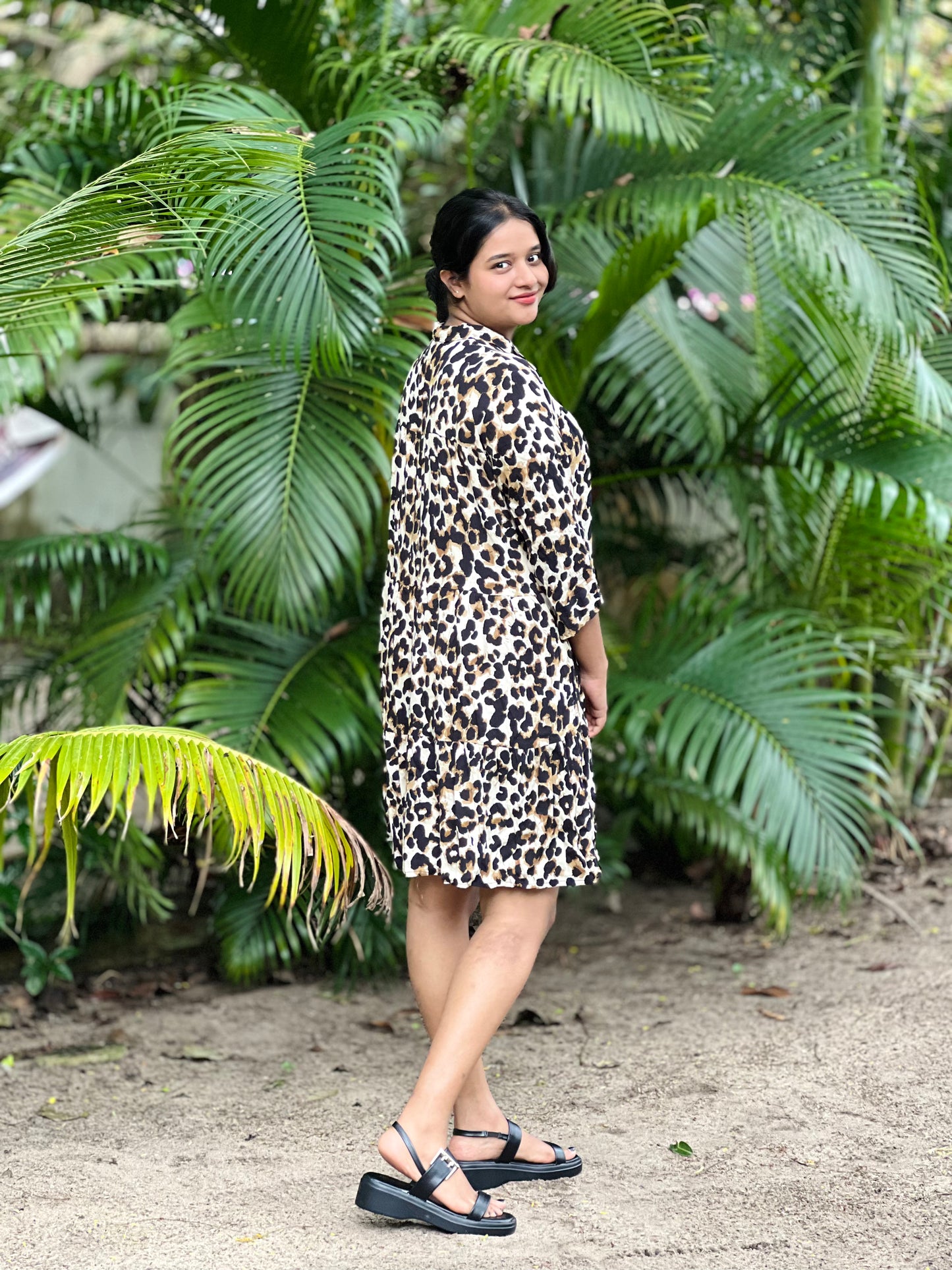 Animal printed shirt dress Price 699