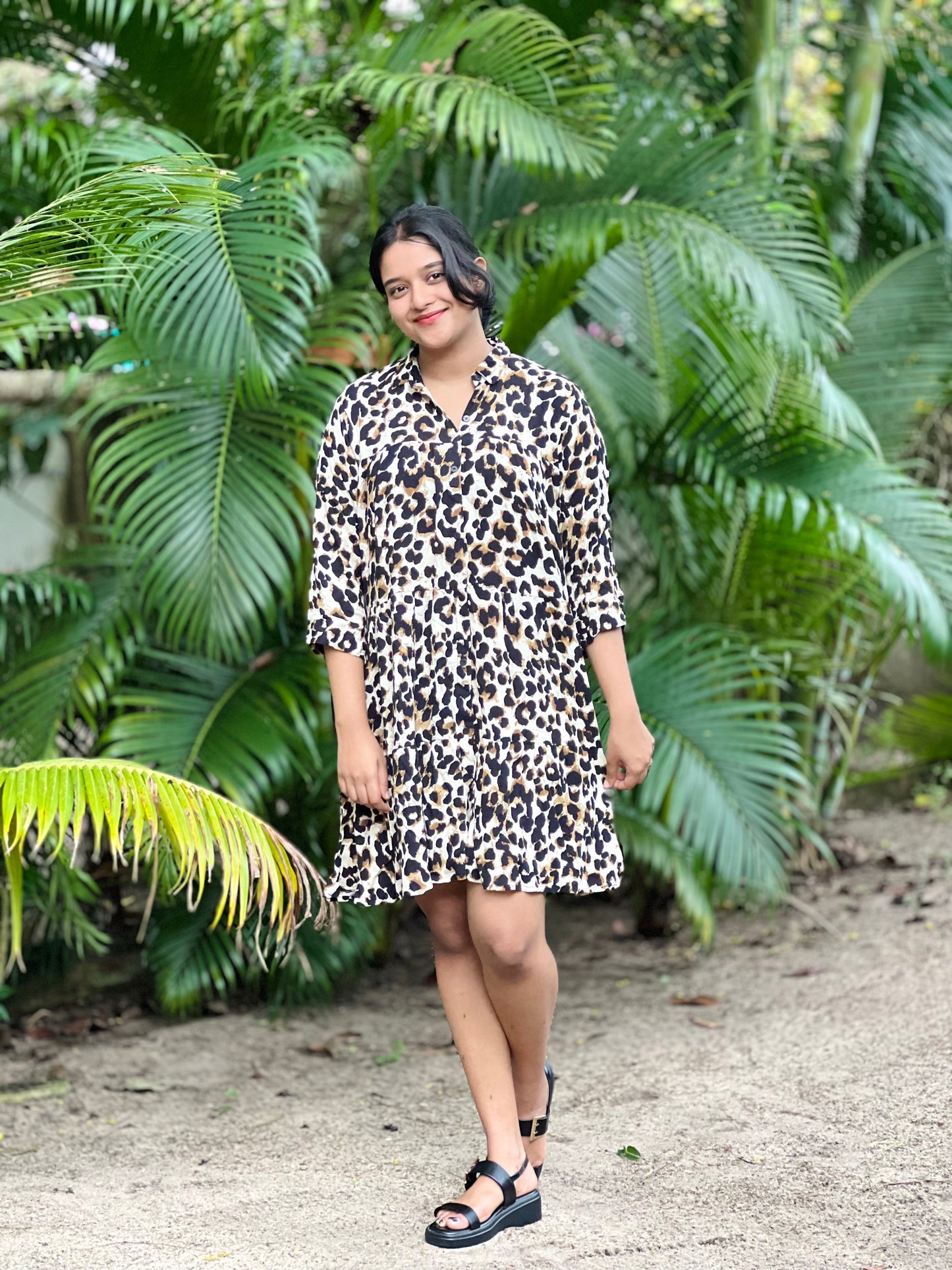 Animal printed shirt dress Price 699