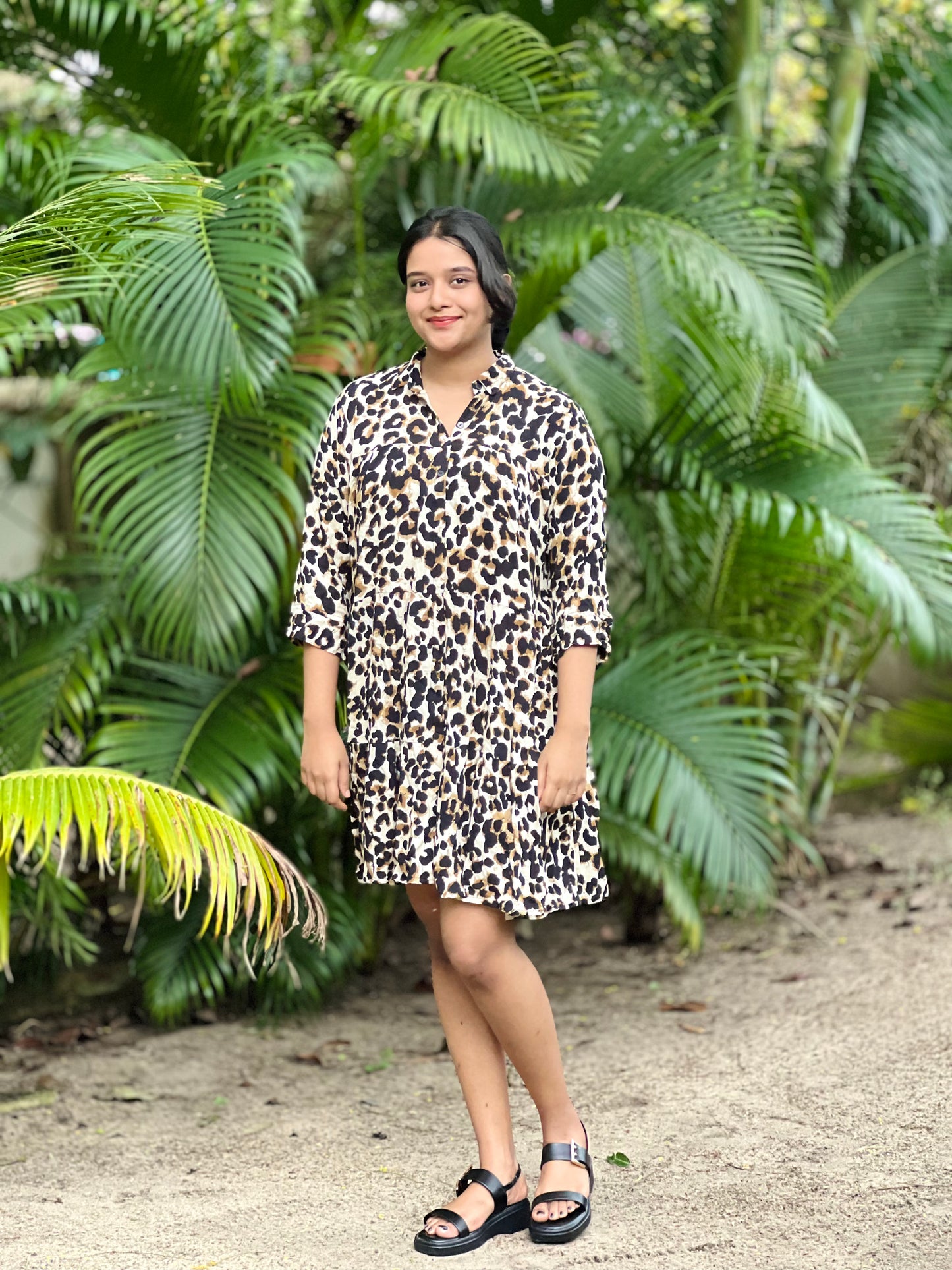 Animal printed shirt dress Price 699