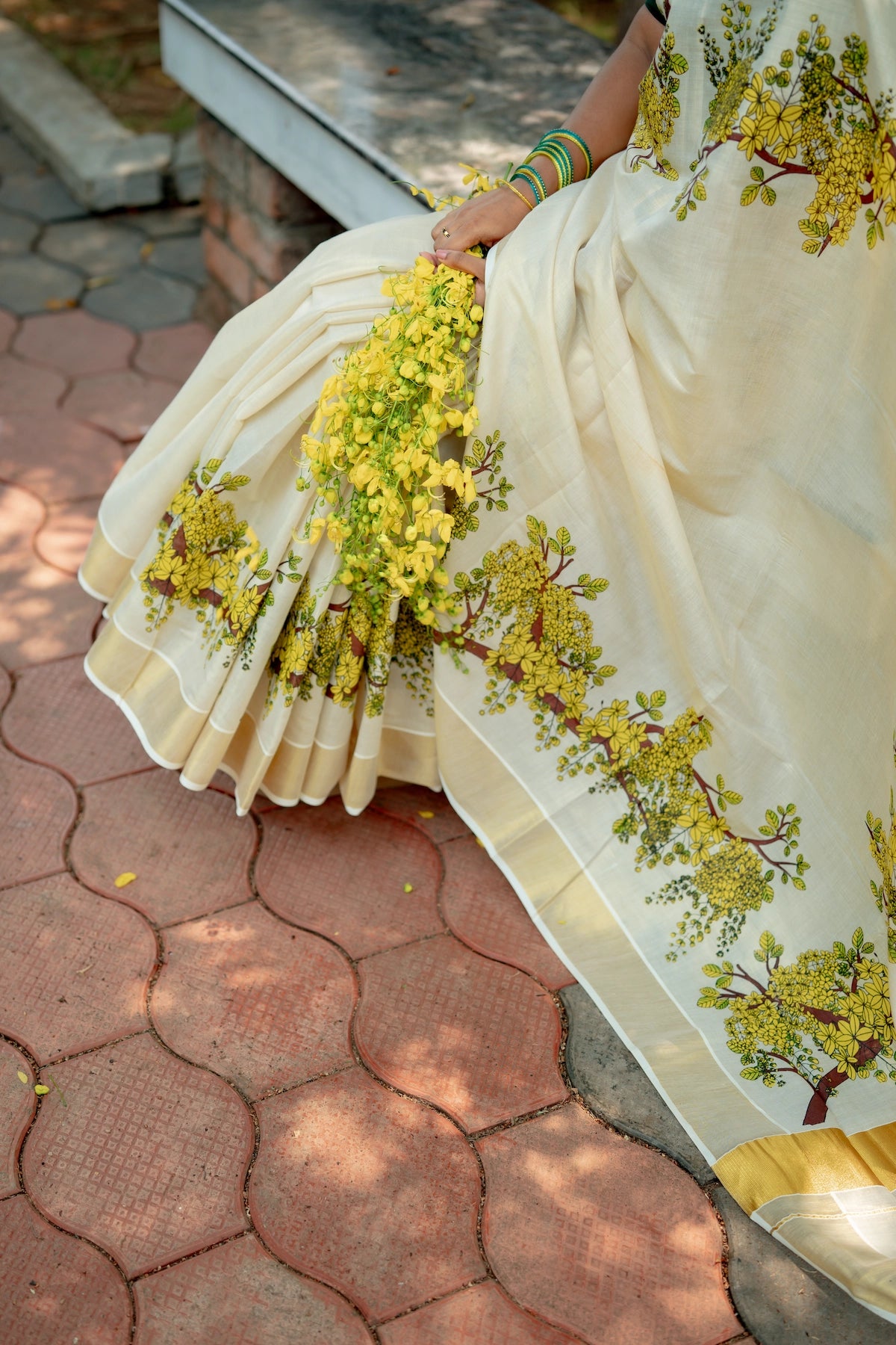 Kanikkonna Printed Tissue Saree