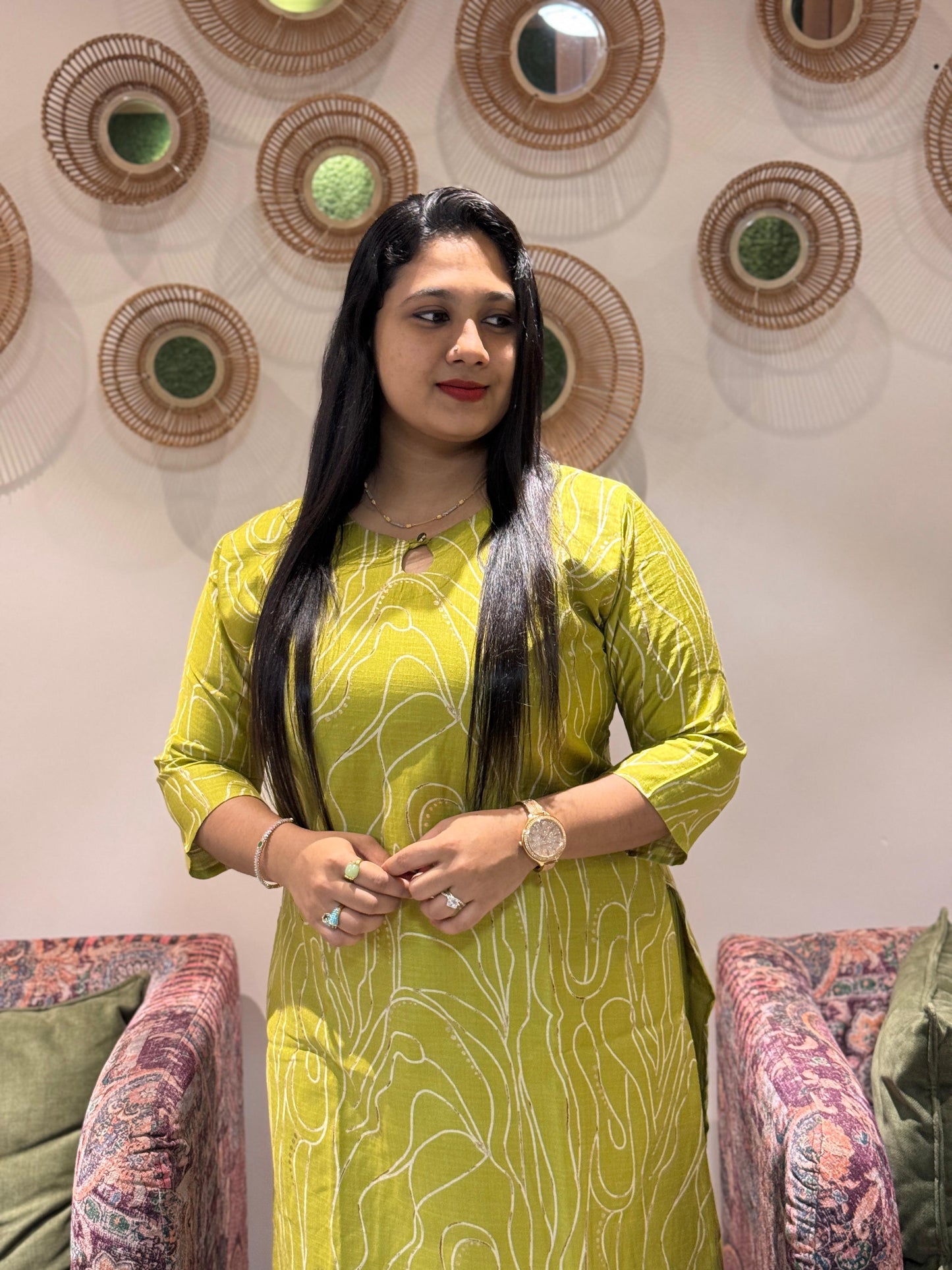 Women’s Straight Cut 2 Piece Set with Lining – Elegant Ethnic Wear (L–3XL)