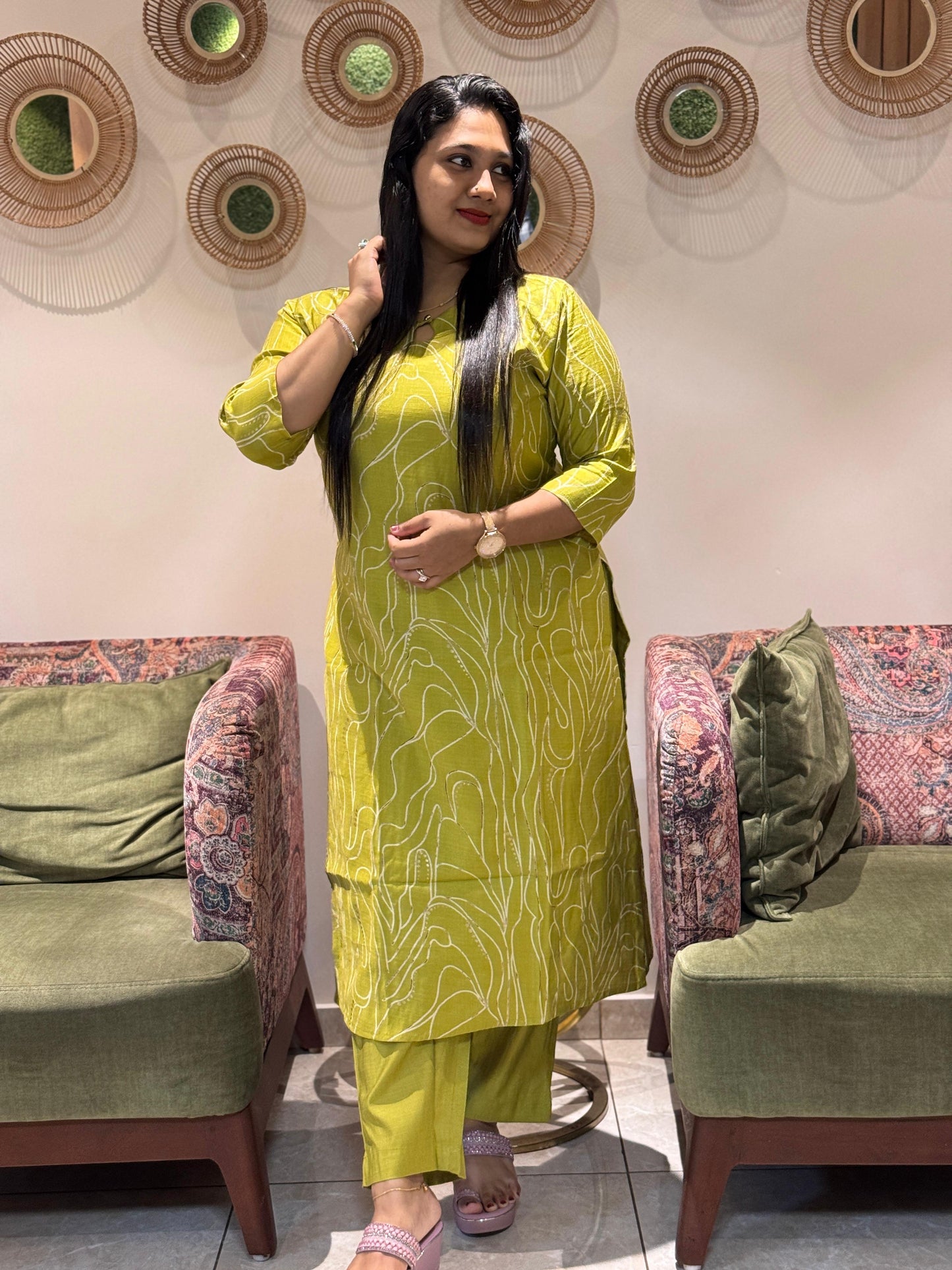 Women’s Straight Cut 2 Piece Set with Lining – Elegant Ethnic Wear (L–3XL)